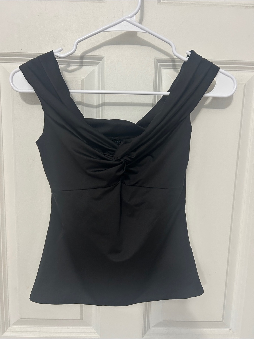 Emerson Lang Twist-Front Sleeveless Women's Top size Medium black